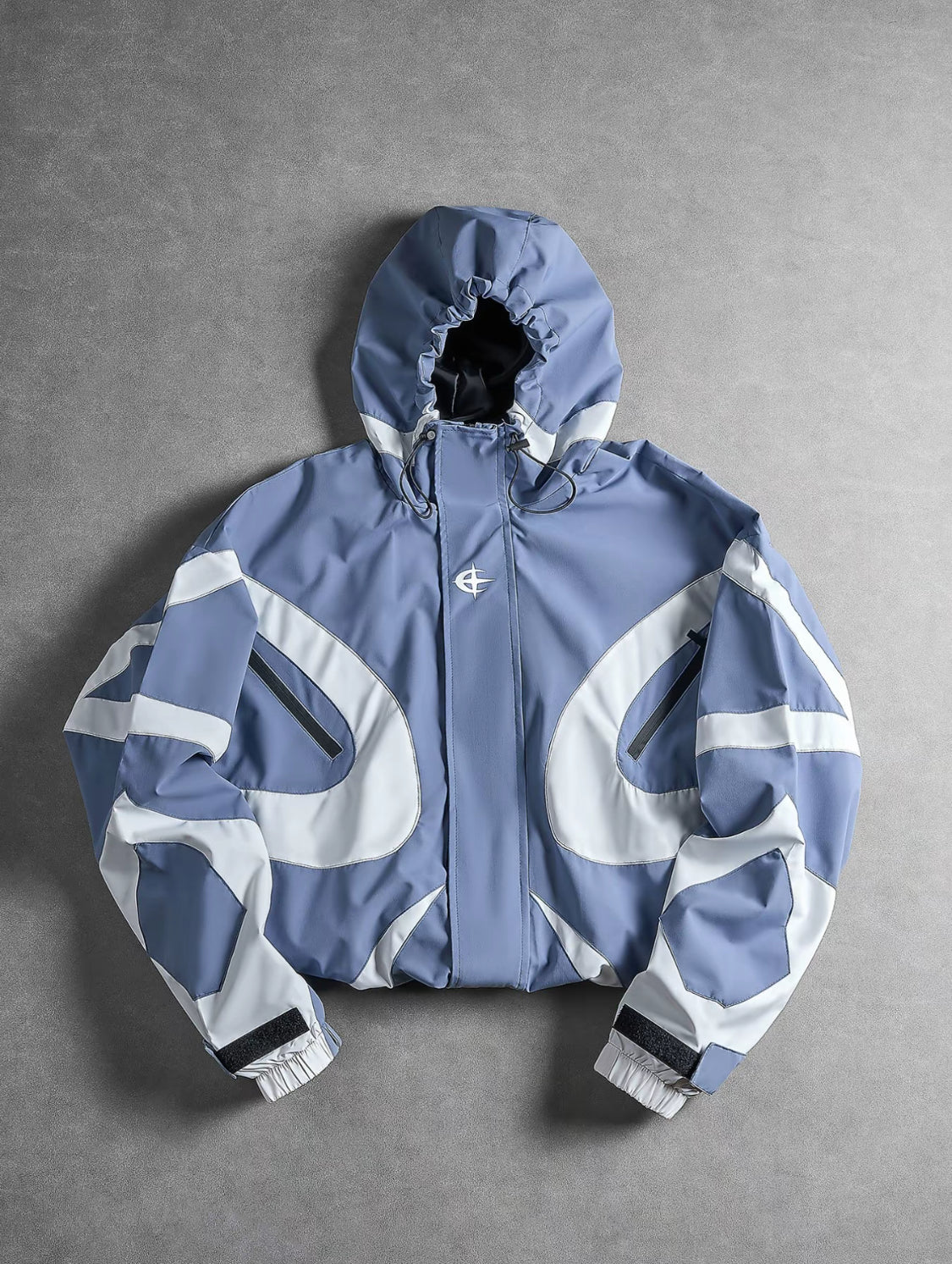 VORTEXA™ Men’s Windbreaker Jacket – Black & White Streetwear