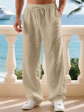 VORTEXA™ Men’s Linen Straight-Leg Pants – Lightweight, Breathable Casual Trousers