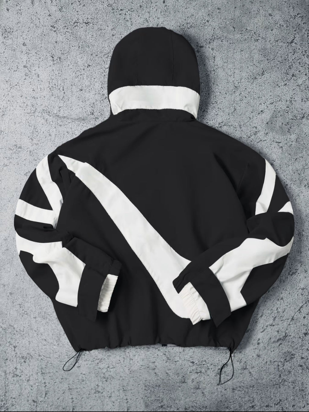 VORTEXA™ Men’s Windbreaker Jacket – Black & White Streetwear