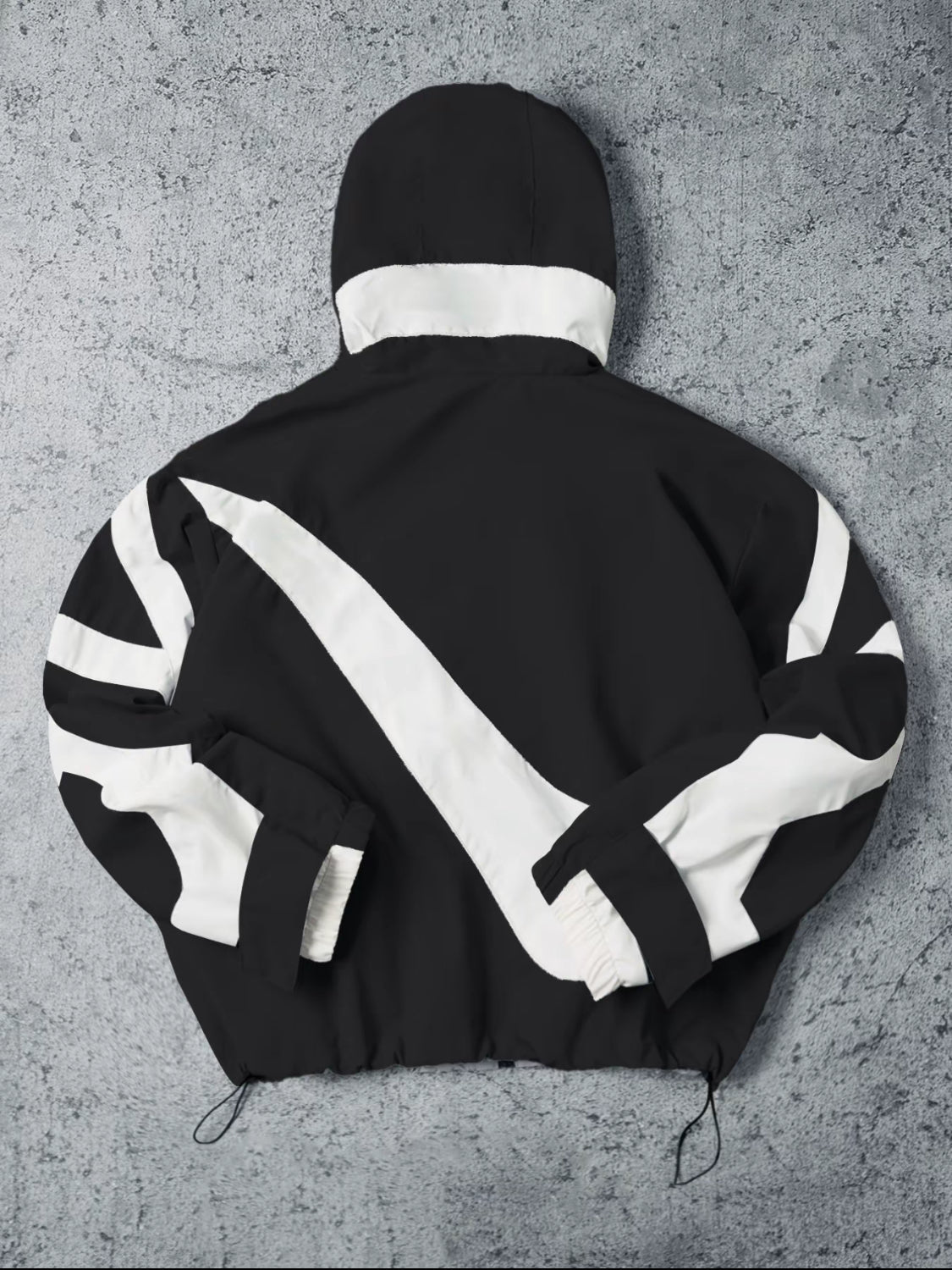 VORTEXA™ Men’s Windbreaker Jacket – Black & White Streetwear