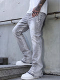 VORTEXA™ Flare Jeans Grey – Vintage Wash Streetwear Denim