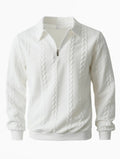 VORTEXA™ Men’s Knitted Polo Sweater – Old Money Style Half-Zip Pullover | Elegant Minimalist Outfit