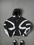 VORTEXA™ Men’s Windbreaker Jacket – Black & White Streetwear