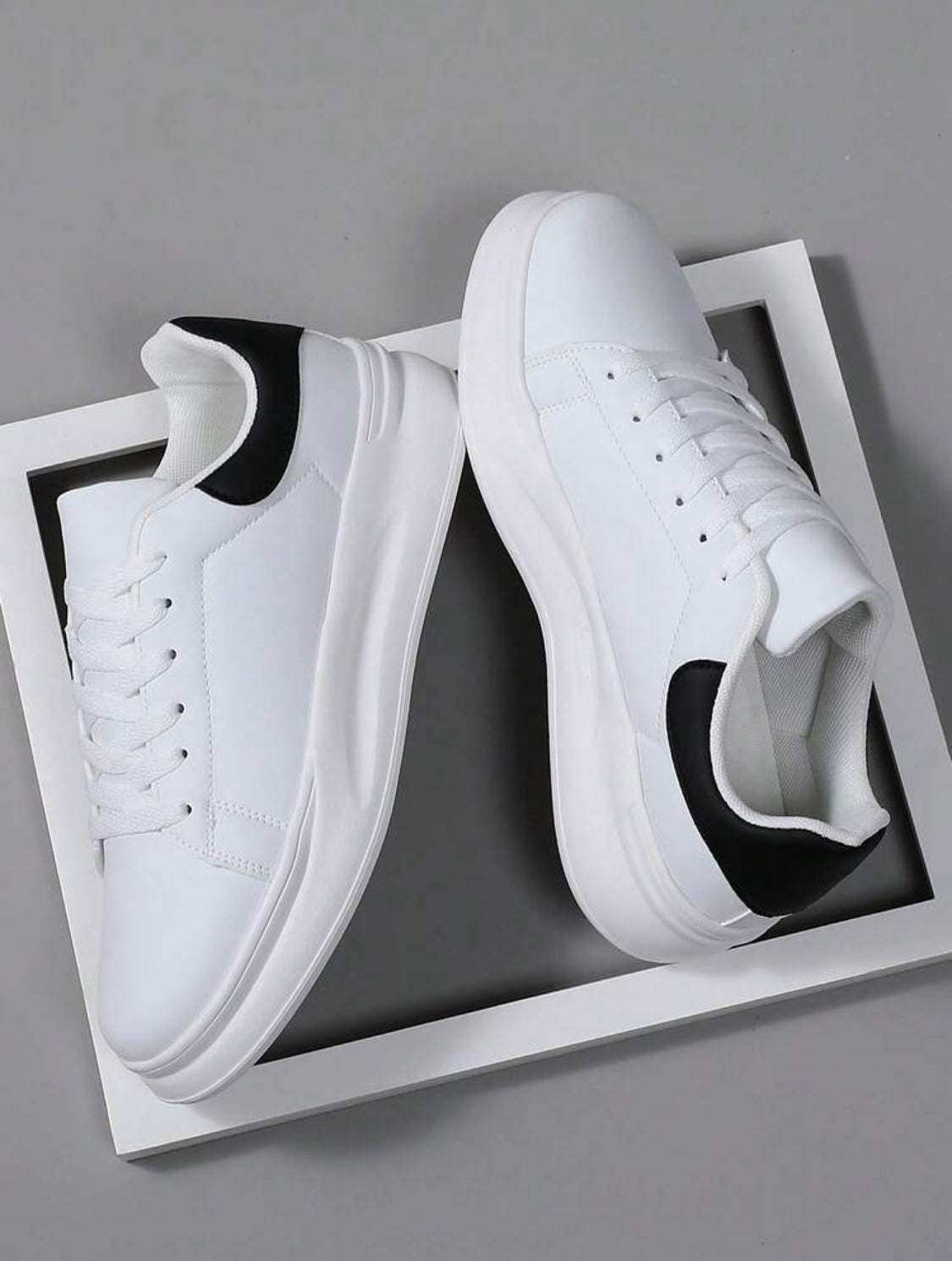 VORTEXA™ Urban White Sneakers – Thick Sole Streetwear Shoes