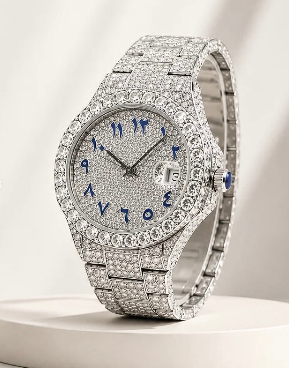 Mosae Watch – Arabic Numerals | Silver